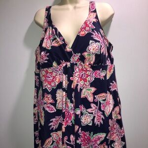 Swimsuits for all floral and navy suit